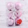 Set of balls plastic D-7 cm, 6 pcs "Funny snowman" pink