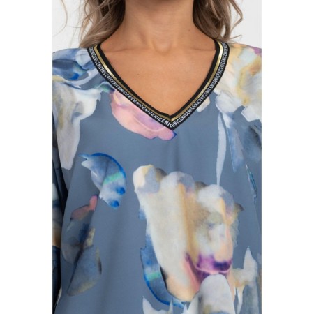 Female blouse, size 42, gray, beige color-9