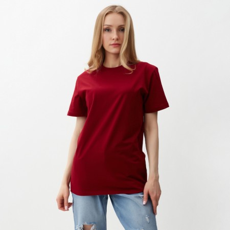Female T -shirt, burgundy color, size 48