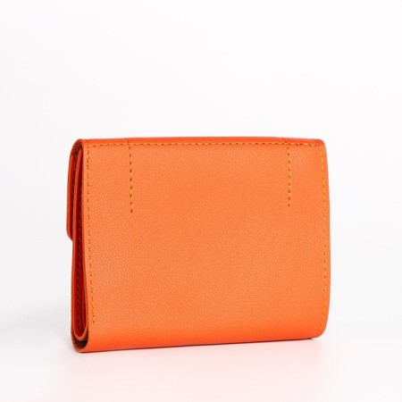 Women's wallet on the button, orange color-1