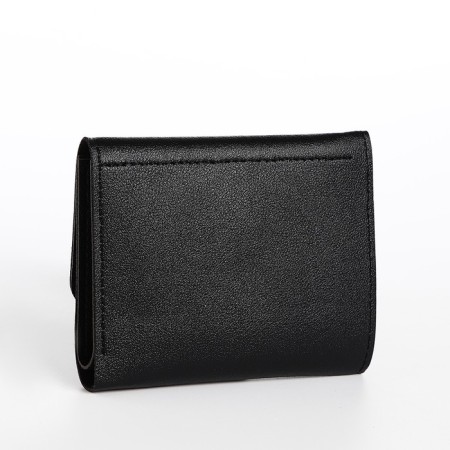 Women's wallet on the button, black color-1