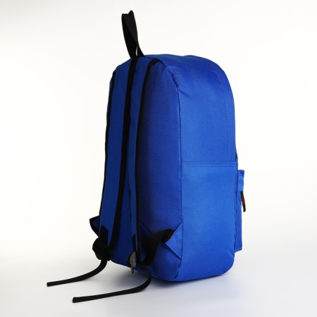 Youth backpack with lightning, external pocket, blue color-3