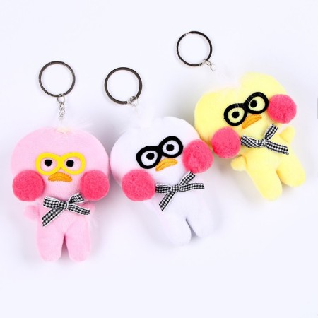 Soft toy "Duck" on the key fob, 11 cm, color mix