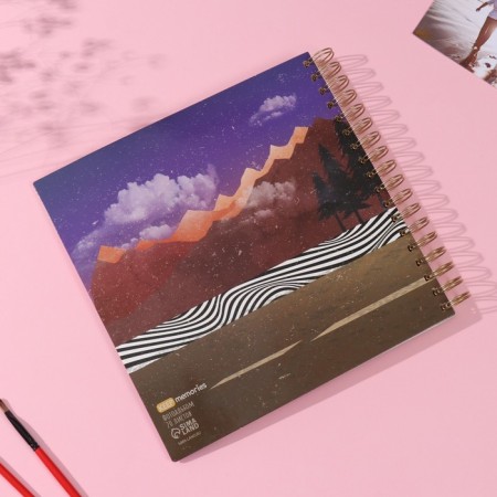Photo album on spirals 20 sheets "Retrofuturism" volumetric element + 4 tabs 24x24 cm-8