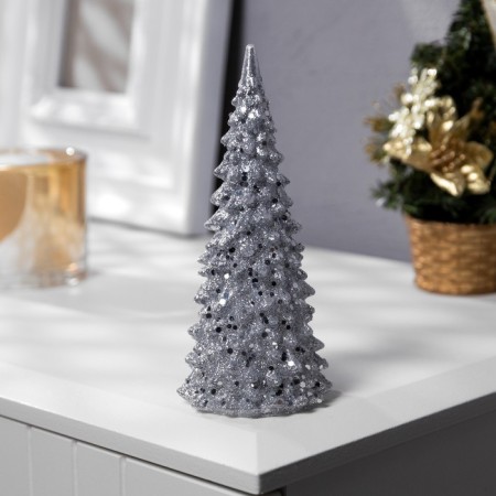 LED figure “Silver Christmas tree” 6 × 17 × 6 cm, plastic, LR44 batteries, glow warm white-1