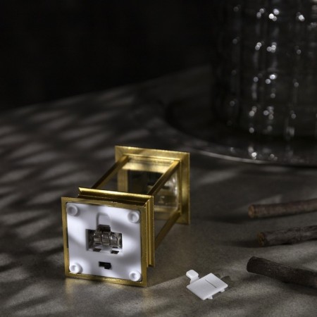 LED figure "Golden Lantern with candles" 5.5 × 13 × 5.5 cm, plastic, batteries AG13x3, glow warm white-2