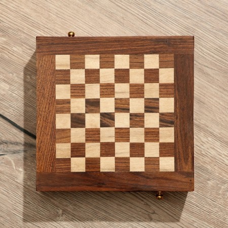 Checking chess with drawers, board 20x20 cm, shisham tree-5