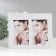 Photo frame plastic in 2 photos 10x15 cm "forget -me -nots" white, rhinestones 25x21 cm