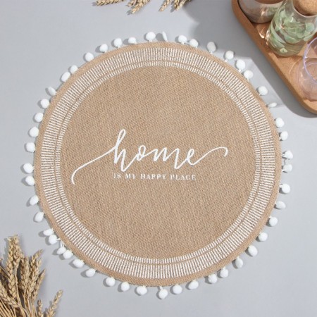Ethel napkin "Home" d38, jute