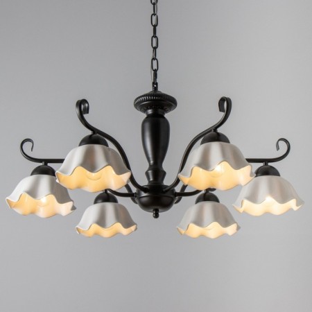 Luracia chandelier 6he27 40W Black and white 77x77x37-72 cm Bayerlux-2