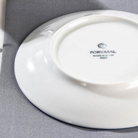 Porcelain plate flat dots nube, d = 16.5 cm, white color-3