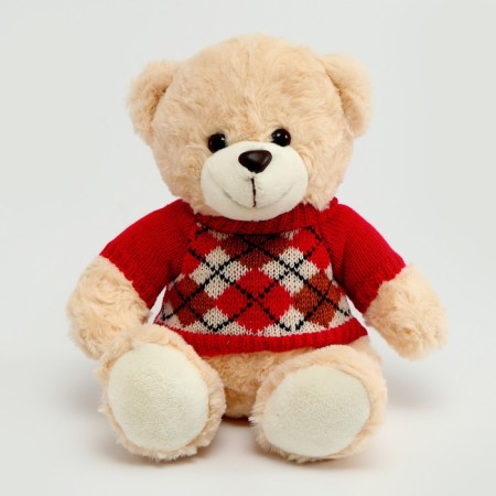 Soft toy "Bear" in a jacket with rhombics, 25 cm, color mix-5