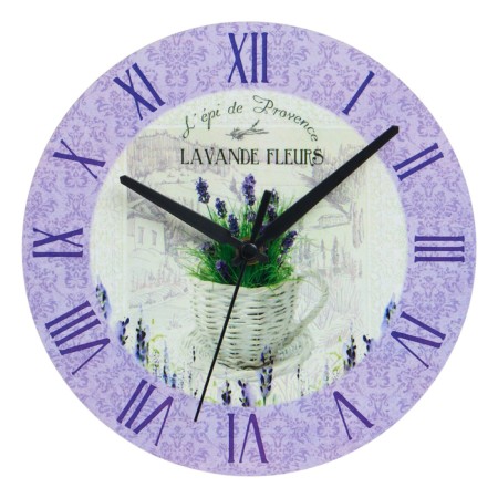 Wall clock, series: interior, "lavender", discrete move, d-23.5 cm