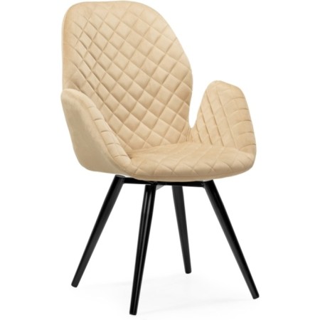 STULL OF A MARACASAS Muat Metal/velor, black/beige 63x65x96 cm-1