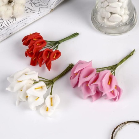 Decor for creativity "Calla" mix, 11 cm (1 set = 1 bouquet) in the bouquet 12 flowers-3