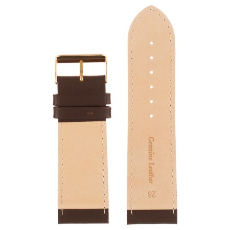Watch strap, male, 28mm, harness 80 mm, larynx 120 mm, genuine leather, brown-3