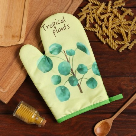 Mitten Dolyana "Tropical" color green 26x16 cm 100% p/e