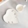 Tea couple ceramic "White Monster", a mug of 100 ml, a saucer 15x14 cm, white color