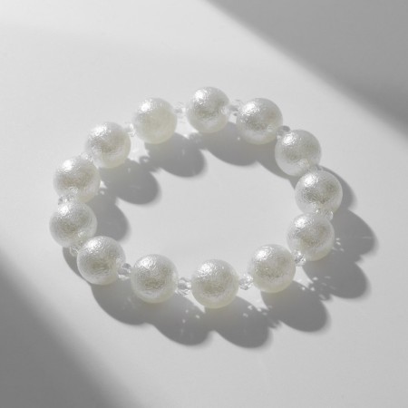 Bracelet Pearl "Spring" Shine, beads No. 12, white color-1