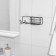 Velcro shelf with a hairdryer holder, 27 × 8 × 8 cm, black color