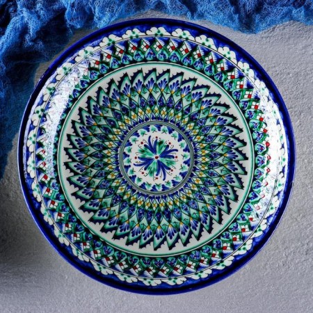 Largan Rishtan ceramics "Patterns", 25 cm, blue-4