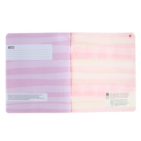 Notebook of 48 sheets in the cage "Berry Torte", covered cardboard, matte lamination Soft Touch, foil, mix-8