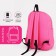 Youth backpack from textiles, 2 parts on lightning, 3 pockets, raspberry color