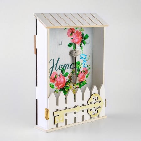 The key of the wall "Home", flowers, 22.5 x 30.5 x 5.7 cm.-7