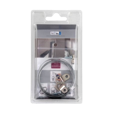 Suspension for frames and paintings Artiteq: suspension D-shaped (2 pieces) + steel cable, cable thickness 1.8 mm-2