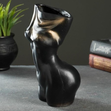 Vase "Grace" black with gold, 0.7 liters-1