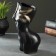 Vase "Grace" black with gold, 0.7 liters