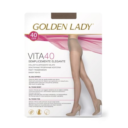 Female tights Golden Lady Vita, 40 Den, size 4, Daino color-1