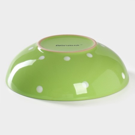 Board Ceramic Deep Dolyana "Green Peas", 700 ml, D = 18 cm, green color-3