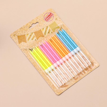 Candles for the cake "Neon", 14 cm, 20 pcs, multi -colored-2