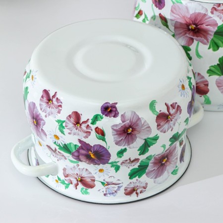 Set of pots "Anyutin Eyes", 2 items: 4 l, 5.5 l, enameled covers, induction-2