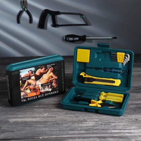 The set of tools “fixed everything” with an indicator screwdriver, 11 items