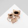 Brooch "Galiotis" cats, in pink gold
