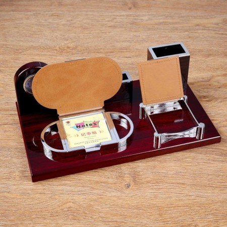 Table 5B1 set with a business card and clock, cherry 34x20x13 cm-5