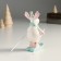 Souvenir Ceramics "Losik with pink horns in peas, skiing" 11,1x9.8x8 cm