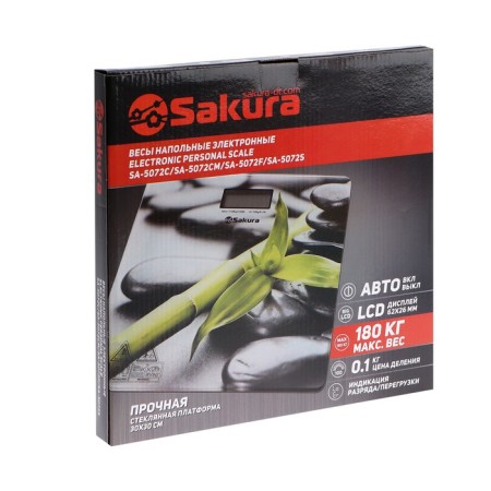 Floor scales Sakura SA-5072S, electronic, up to 180 kg, drawing "Bamboo"-4
