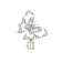 Top "Butterfly", 2 pcs, color old gold
