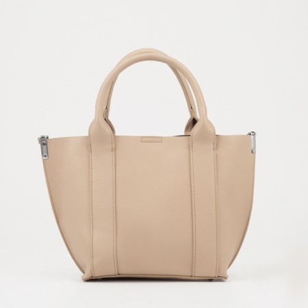 Bag Female Tout with zipper, beige color