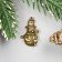 Decor for creativity Metal "Snowman with a broom" of bronze 2.7x1.8 cm