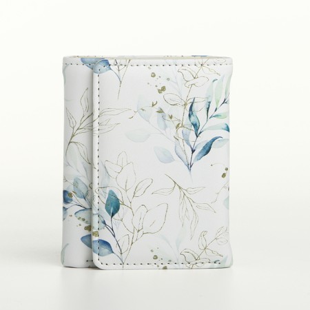 Women's wallet on the button, white color-2