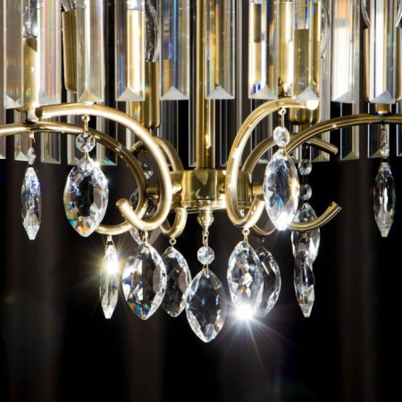 Suspended chandelier Citilux "Inga" CL335163, 48x48x120 cm, 6x60W, E14, brown color-12