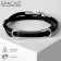 Bracelet Leather "Shaman" Plave, Color silver, 35.5 cm