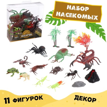 Animal set "insects", 11 figures, decor