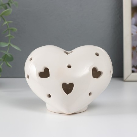 Souvenir Ceramics Light "Heart" White 12.3x9x8.6 cm