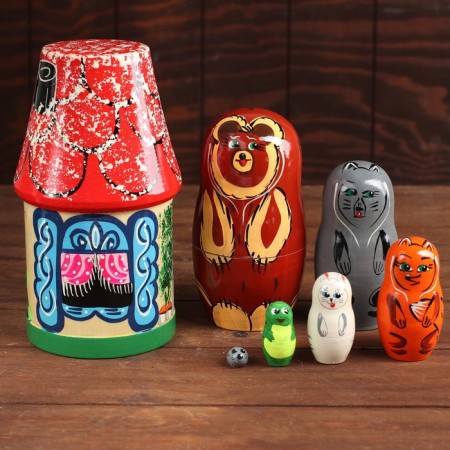 Teremok nesting doll 7 characters, mix