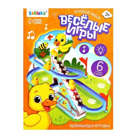 Developing toy "Ducks on the ladder", light and sound effects, 6 ducks in the kit-8